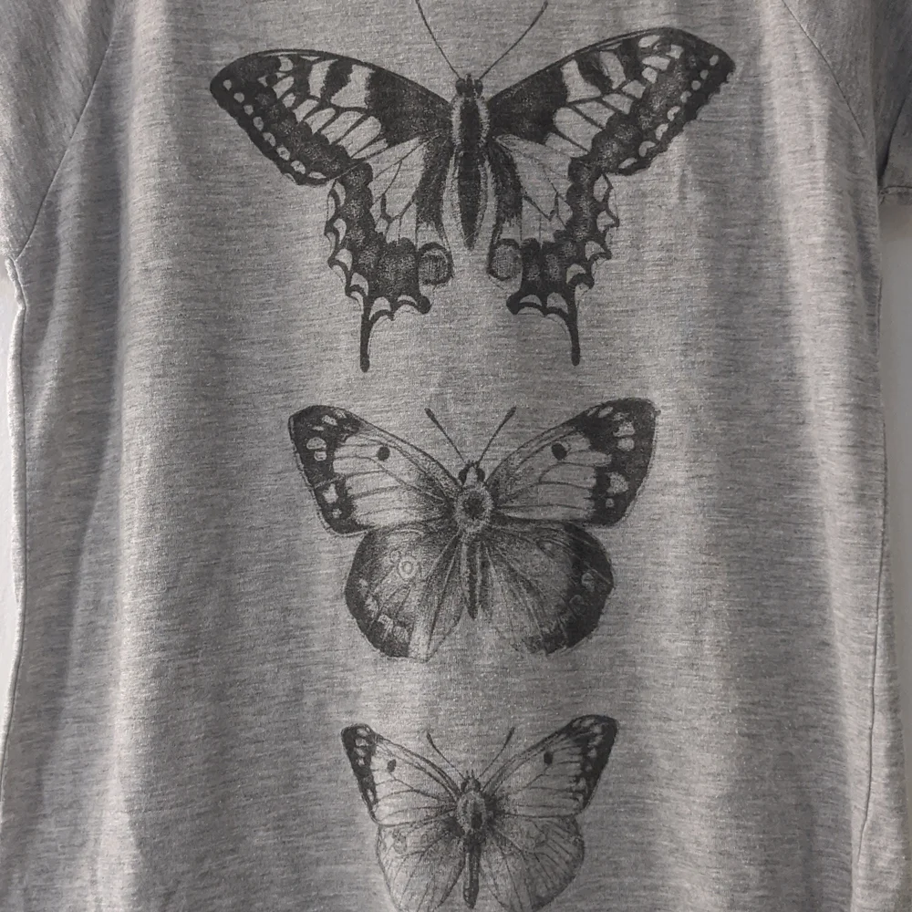 Gray Shirt w/ Butterflies - Picture 2 of 3